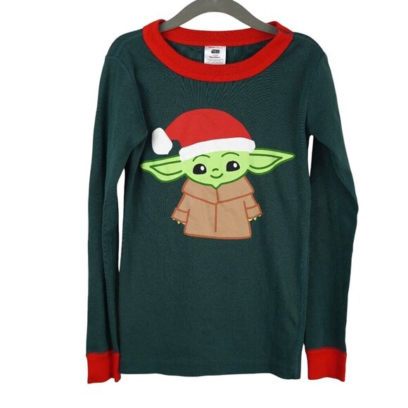Hanna‎ Andersson Star Wars Collection Kids Christmas Yoda Pajama Top US 6-7 - Picture 1 of 3